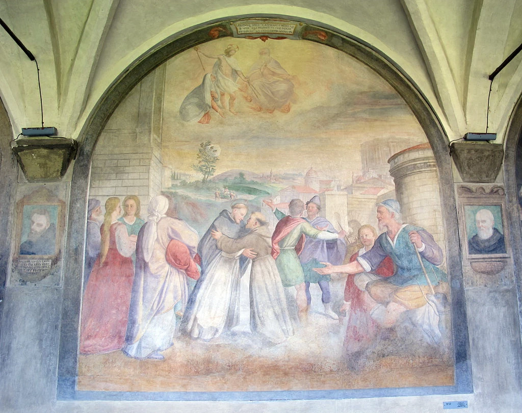 Chiostro Grande in Santa Maria Novella - incontro di San Francesco e San Domenico